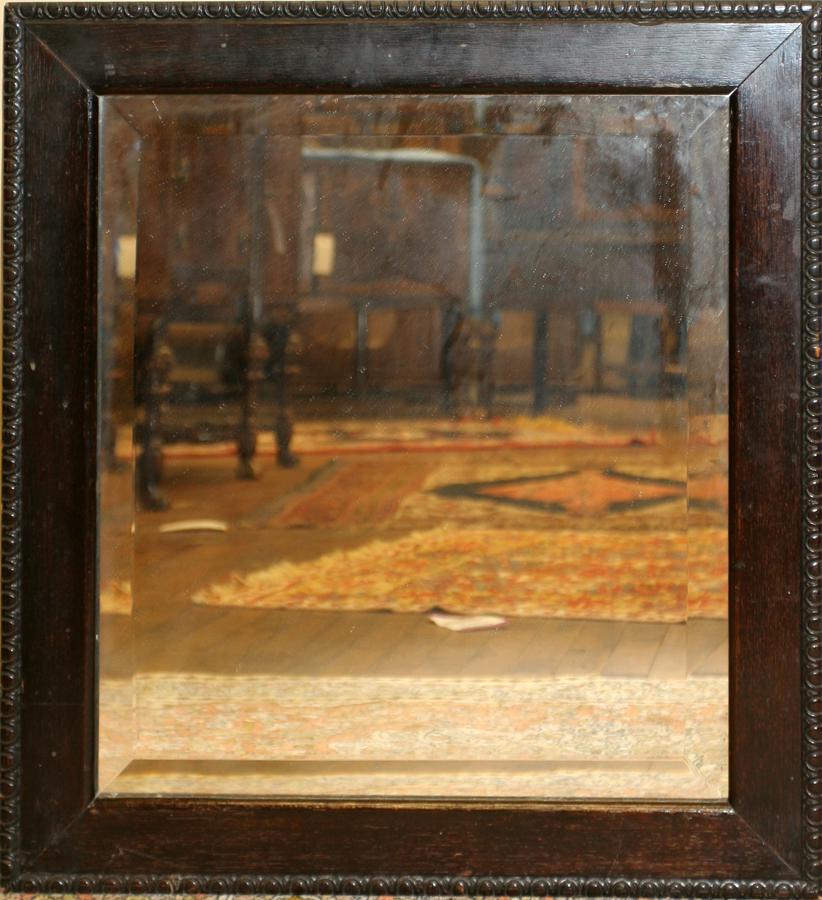OAK MIRROR C 1900, 27" X 25" (1 of 1)