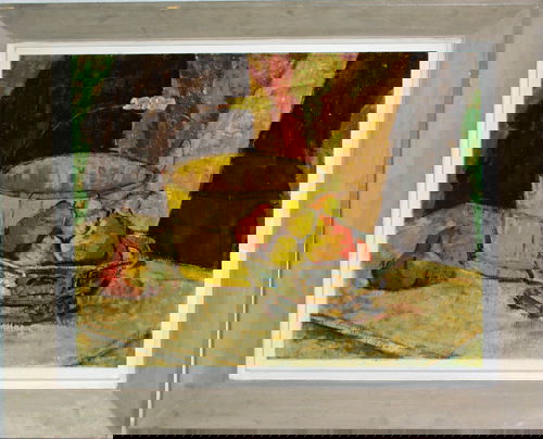 ANTHONY MANFRE (1915-2003) ITA./ AMER., O/BOARD: ANTHONY MANFRE (1915-2003) ITA./ AMER., O/BOARD 2 PCS. C.1940 25 1/2" X 30 1/2" "THE YELLOW BUCKET"framed, signed lower right. Exhibited at The Annual Exhibition for Michigan Artists at the Detroit In