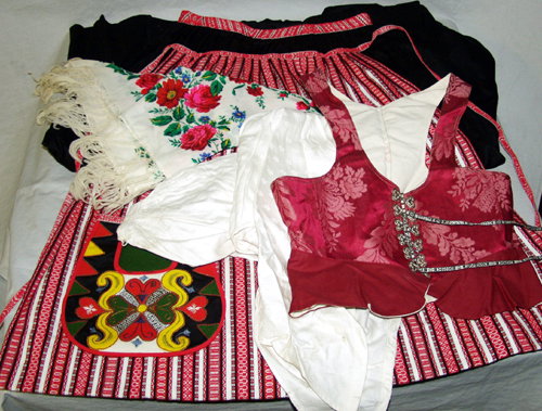 SWEDISH COSTUME WITH DRESS, WAIST POUCH, BLOUSE