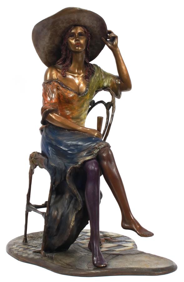 ISAAC MAIMON BRONZE SCULPTURE, 'COQUETTE" (1 of 7)
