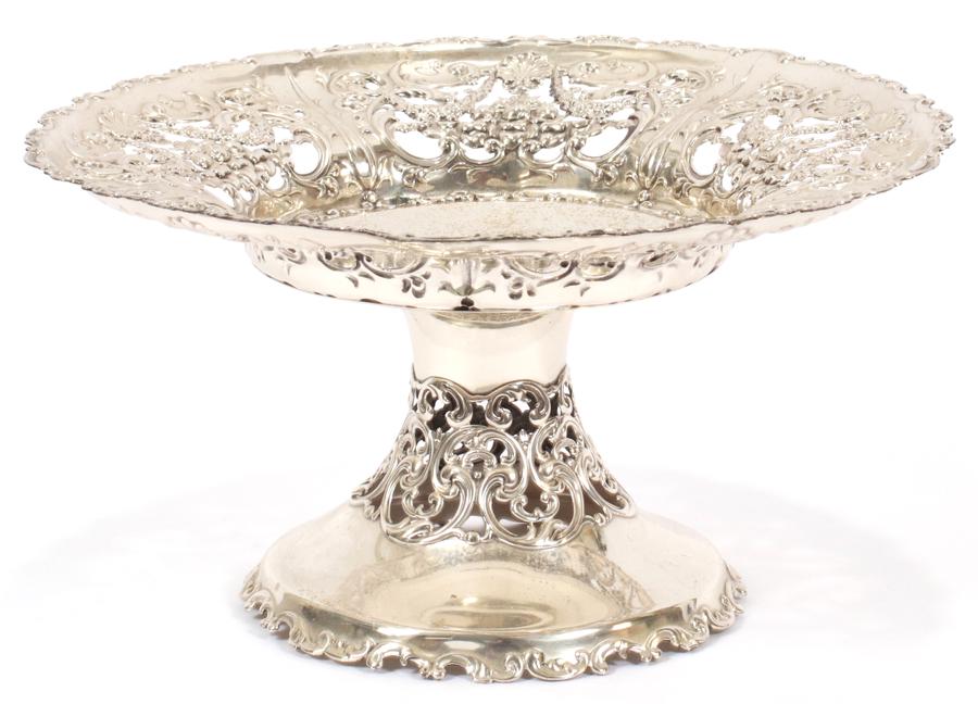 WHITING (GORHAM) PIERCED STERLING COMPOTE (1 of 5)