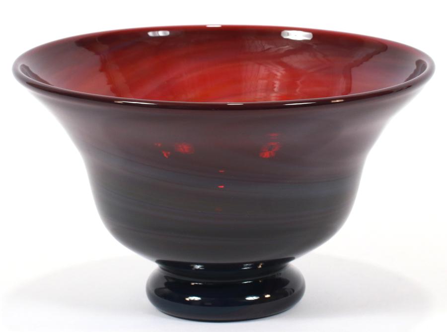 LABINO BLOWN ART GLASS VASE 1969, H 4.5" DIA 7" (1 of 3)