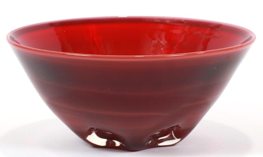 LABINO STUDIOS BLOWN ART GLASS VASE 1988: LABINO STUDIOS BLOWN ART GLASS VASE 1988 H 3.2" DIA 7.2" Artist signed.