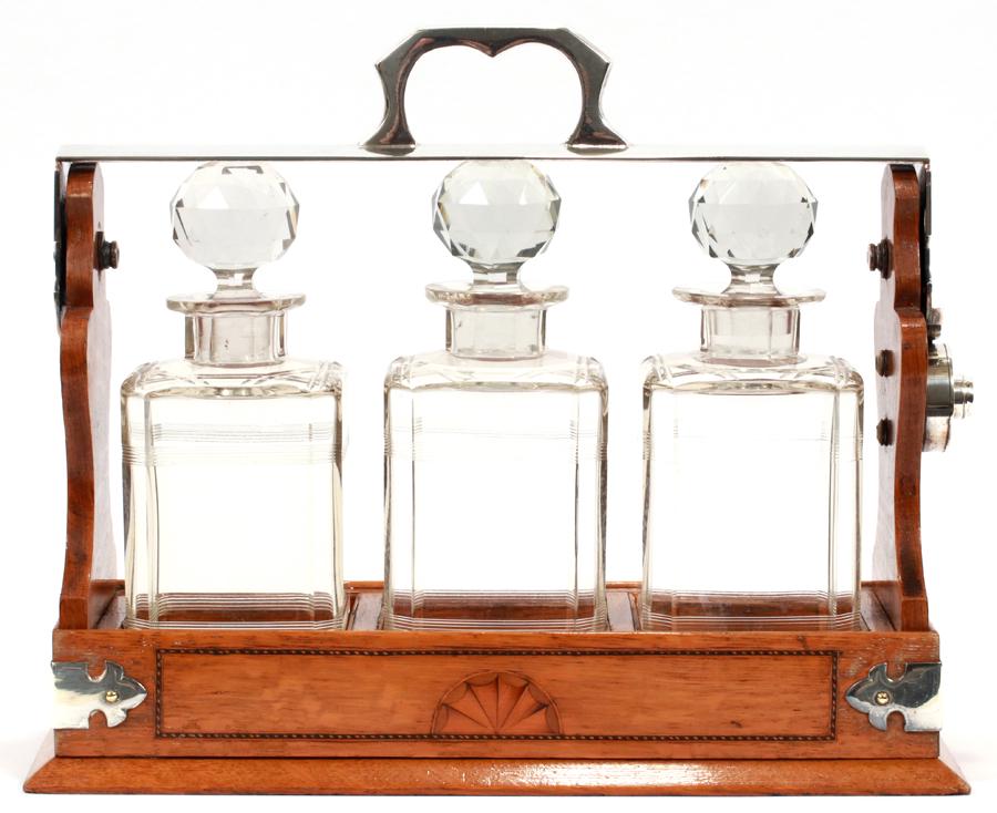 ENGLISH CRYSTAL TANTALUS SET, C. 1885 (1 of 6)