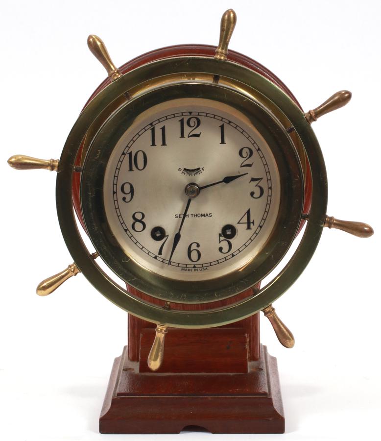 SETH THOMAS, BRASS SHIP'S CLOCK (1 of 4)