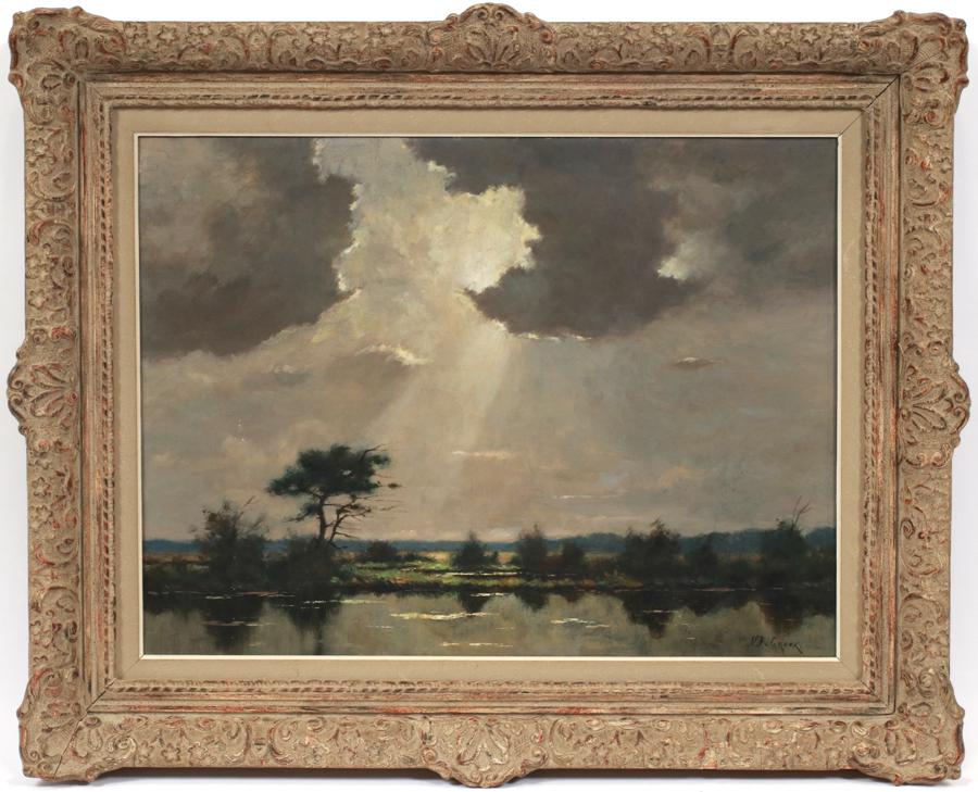 VICTOR DEGROUX OIL ON CANVAS, LANDSCAPE (1 of 4)