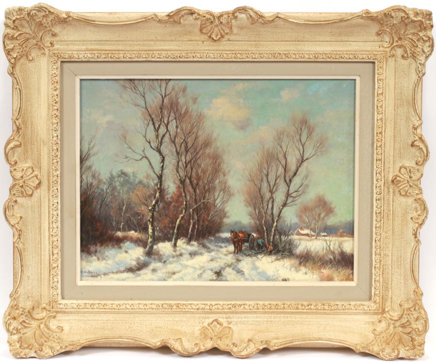 DORNHARTS OIL ON CANVAS, C 1960, WINTER LANDSCAPE (1 of 4)