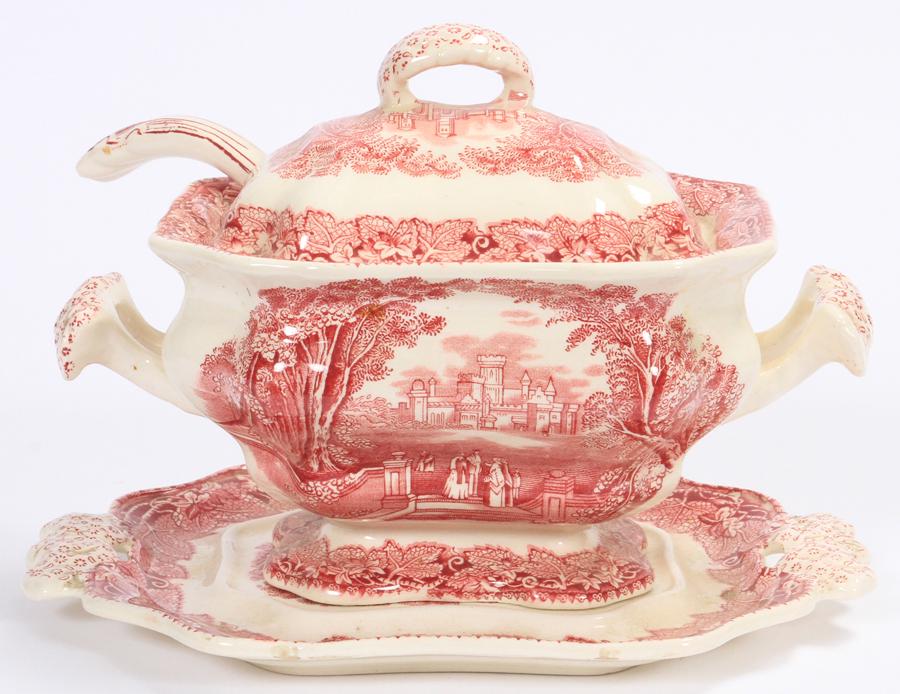 MASON'S IRONSTONE "VISTA" TUREEN, TRAY, LADLE (1 of 5)