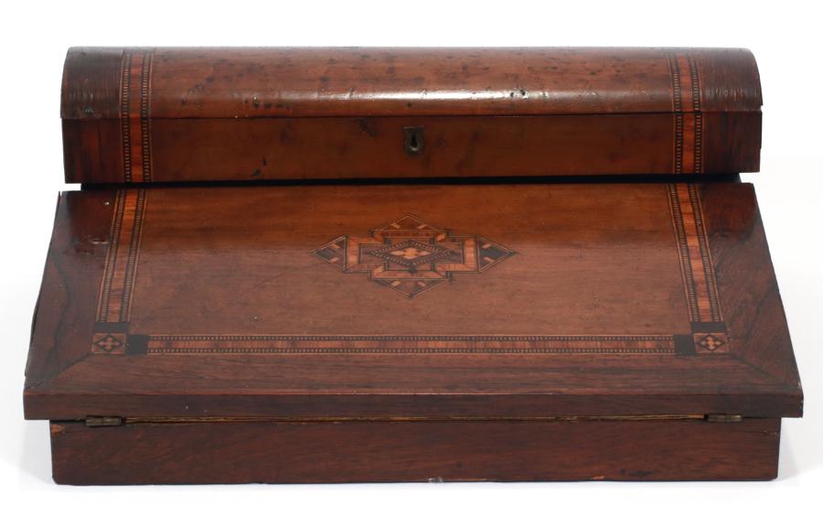 ENGLISH ROSEWOOD WRITING BOX 19TH.C. (1 of 4)