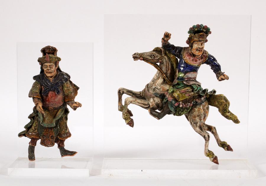 CHINESE TERRACOTTA FIGURES MOUNTED ON LUCITE (1 of 5)