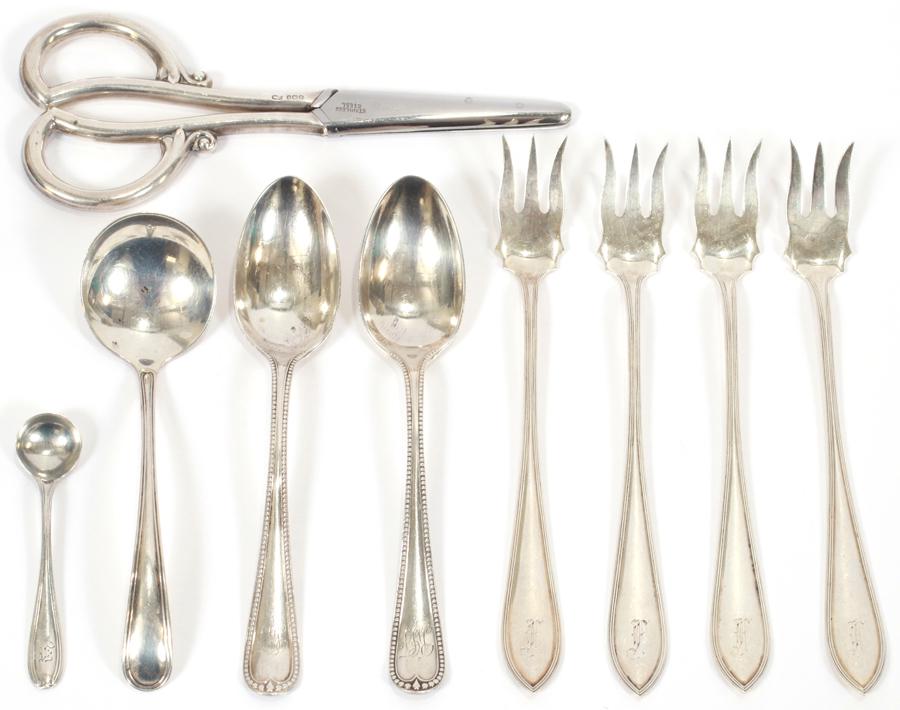 STERLING FLATWARE, GRAPE SCISSORS, SEAFOOD FORKS (1 of 8)