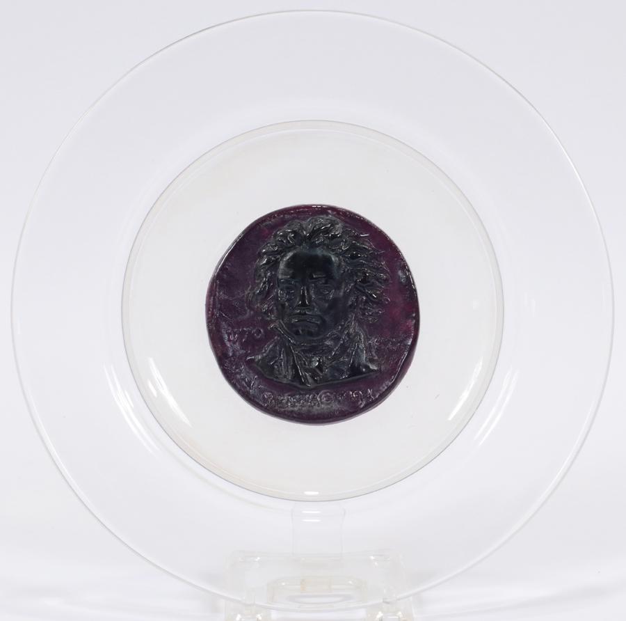 DAUM 'BEETHOVEN' PATE DE VERRE & CRYSTAL PLATE (1 of 6)