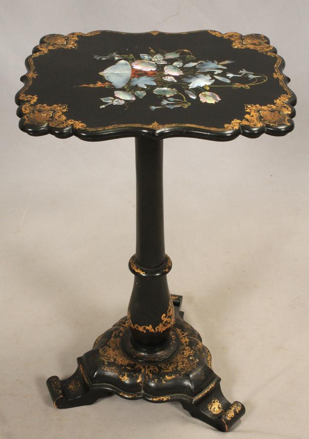 VICTORIAN LACQUER & PAPIER MACHE TILT-TOP TABLE (1 of 2)
