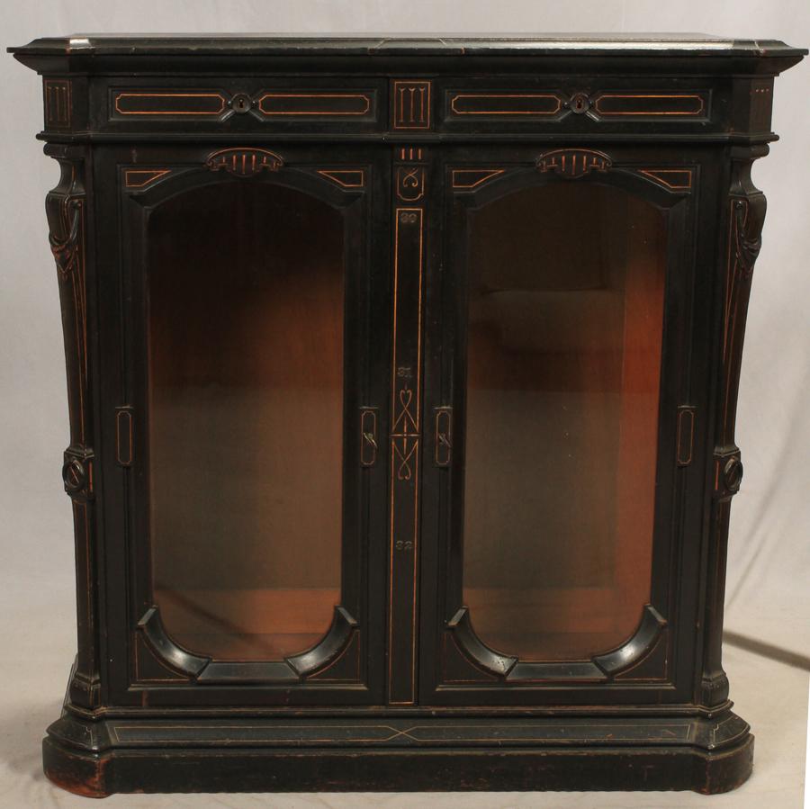 EASTLAKE TWO-DOOR CABINET, 19TH C, H 45", W 45" (1 of 3)
