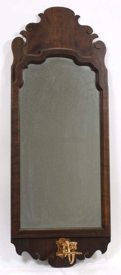 GEORGIAN STYLE MAHOGANY MIRROR, LATE 20TH C. (1 of 2)