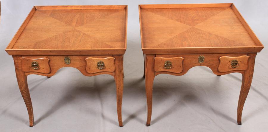 MILLING ROAD WALNUT PAIR TABLES C 1960 (1 of 2)
