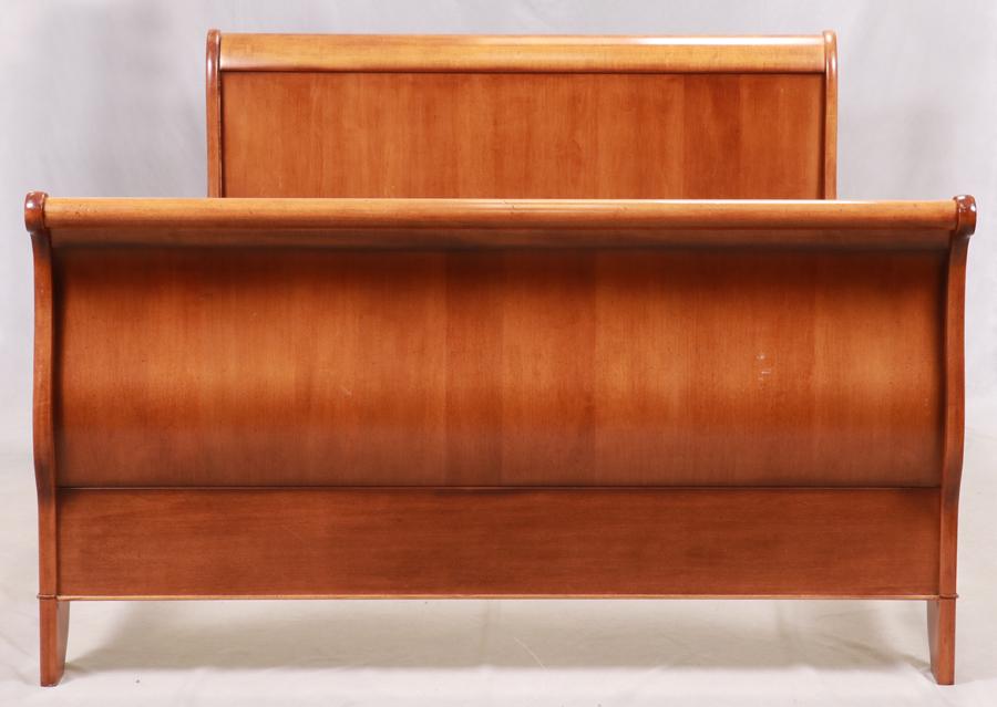 MAPLE SLEIGH BED FRAME, H 40", W 63", D 72" (1 of 5)