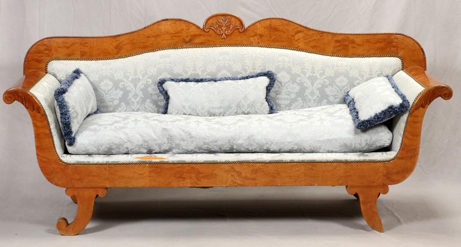 EMPIRE STYLE  MAHOGANY SOFA, H 41", L 86", D 28" (1 of 5)