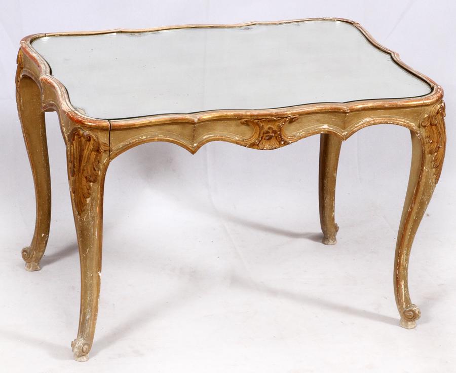 FLORENTINE GLAZED WALNUT TABLE, C. 1920 (1 of 2)