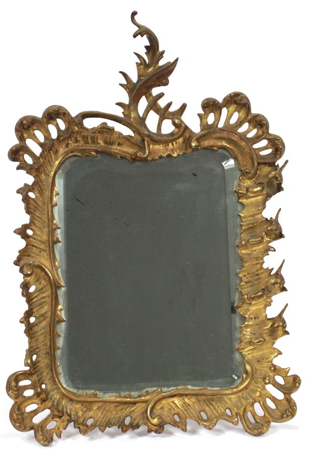FRENCH STYLE BRONZE FRAME VANITY MIRROR C. 1900 (1 of 4)