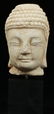 ASIAN CARVED MARBLE BUDDHA HEAD C. 1900 H 11"