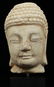 ASIAN CARVED MARBLE BUDDHA HEAD C. 1900 H 11" - 2