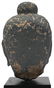 CARVED BASALT BUDDHA HEAD, C. 1900, H 11", W 7" - 3