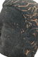 CARVED BASALT BUDDHA HEAD, C. 1900, H 11", W 7" - 5