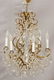 CRYSTAL & GILT METAL 7 LIGHT CHANDELIER, 20TH C.