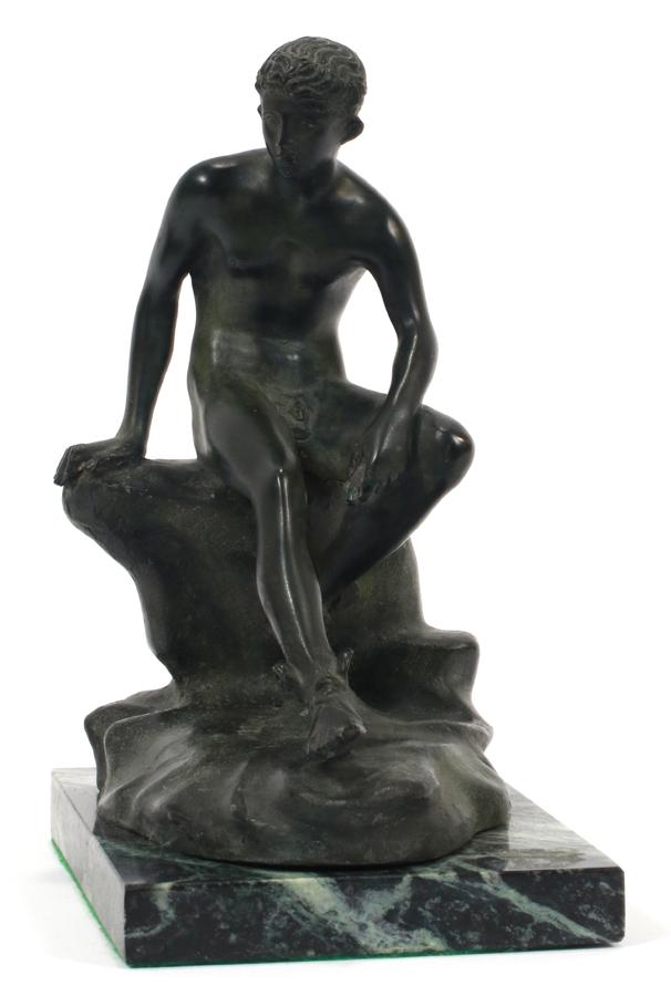 CLASSICAL STYLE BRONZE SCULPTURE, HERMES (1 of 3)