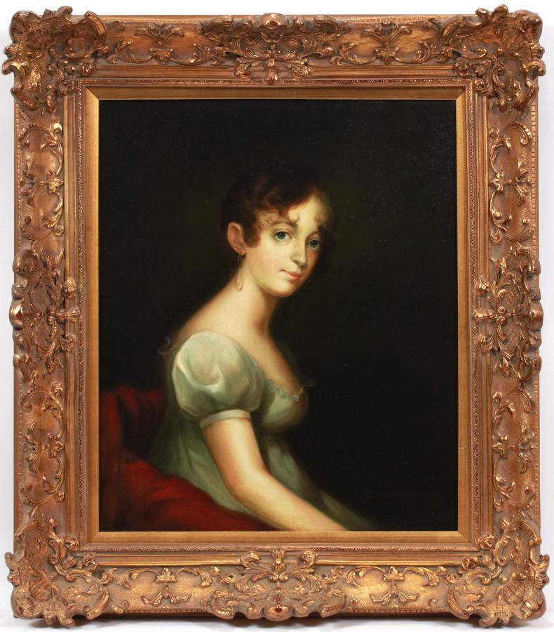 G. SERRURE OIL ON CANVAS, 20TH C., YOUNG LADY (1 of 4)