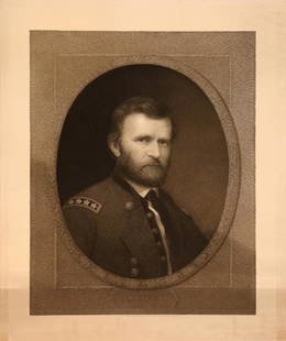 WILLIAM EDGAR MARSHALL ENGRAVING ON PAPER: WILLIAM EDGAR MARSHALL (AMERICAN 1837-1906) ENGRAVING ON PAPER, PORTRAIT OF GENERAL ULYSSES S. GRANT Pencil signed lower right.