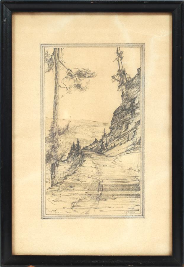 GRAPHITE ON LAID PAPER, 1934, MOUNTAIN ROAD (1 of 5)