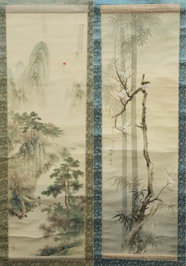 JAPANESE HAND PAINTED SCROLLS, CIRCA 1920-40 (1 of 8)