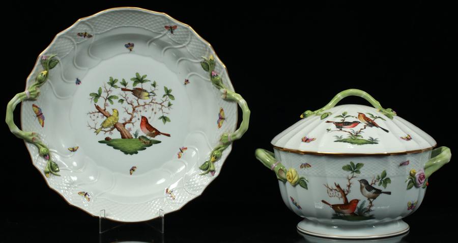 HEREND ROTHSCHILD BIRD SOUP TUREEN AND TRAY (1 of 5)