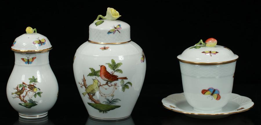 HEREND ROTHSCHILD BIRD MUFFINEER, ECT. 3 PCS. (1 of 5)
