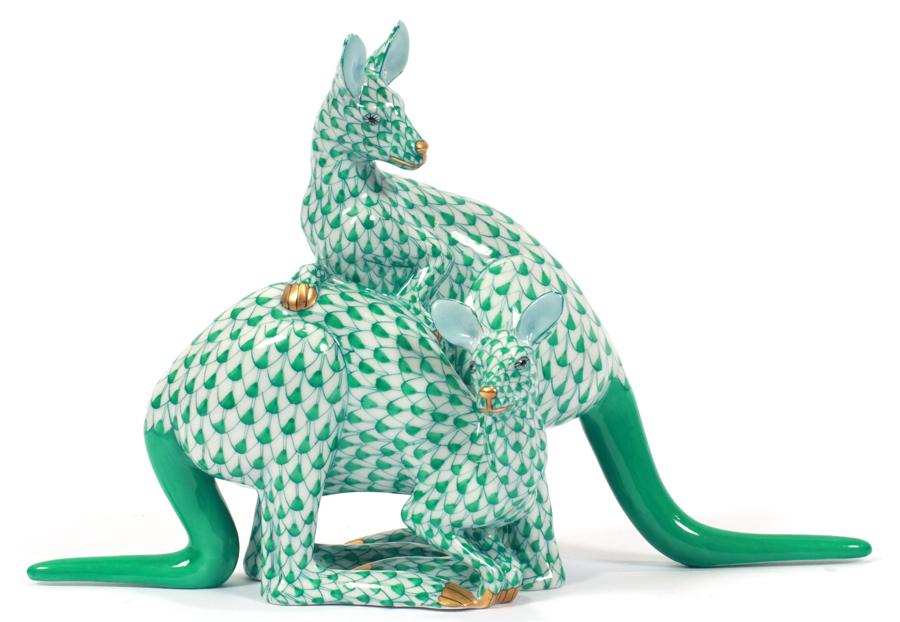 HEREND PORCELAIN KANGAROOS H 5.5" (1 of 3)