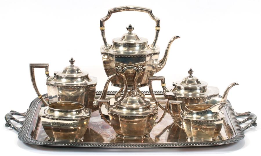 REED AND BARTON STERLING TEA SERVICE, 7 PCS. (1 of 5)