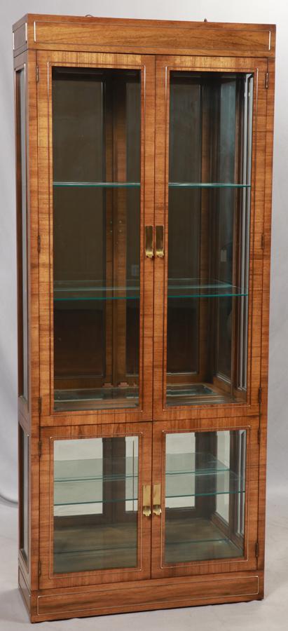 MASTERCRAFT WALNUT CURIO CABINET WITH DOUBLE DOORS (1 of 2)