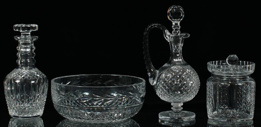WATERFORD CRYSTAL DECANTERS, BOX AND SERVING BOWL (1 of 6)