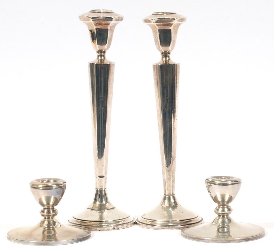 STERLING CANDLESTICKS  PAIR, ALSO WHITING PAIR (1 of 4)