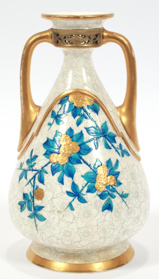 ROYAL WORCESTER PORCELAIN VASE, GOLD DECORATION (1 of 3)