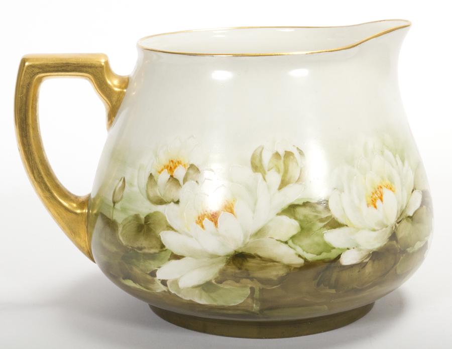 LIMOGES PORCELAIN HAND DECORATED PITCHER (1 of 3)