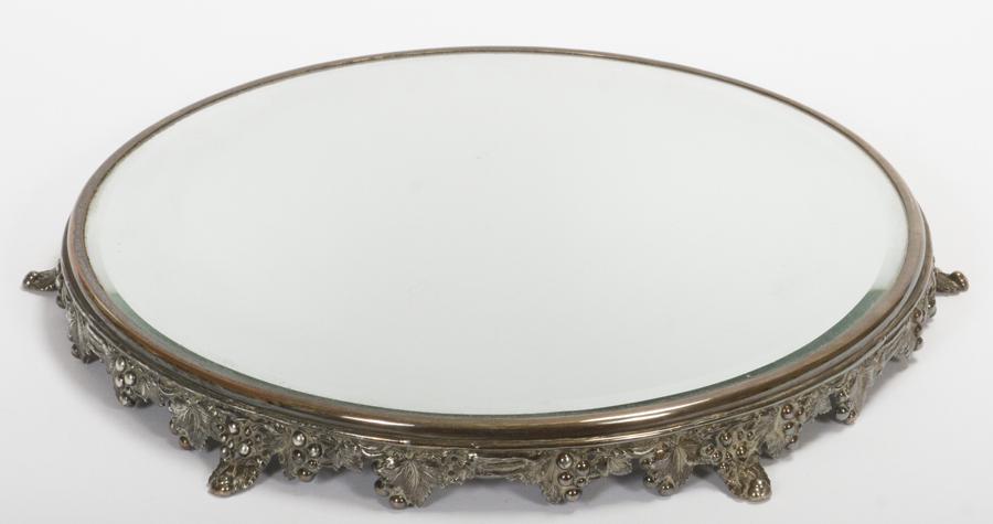 SILVER PLATE AND MIRROR TABLE PLATEAU C. 1890 (1 of 3)