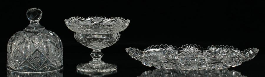 HAND CUT CRYSTAL DOME, RELISH  DISH AND COMPOTE (1 of 3)