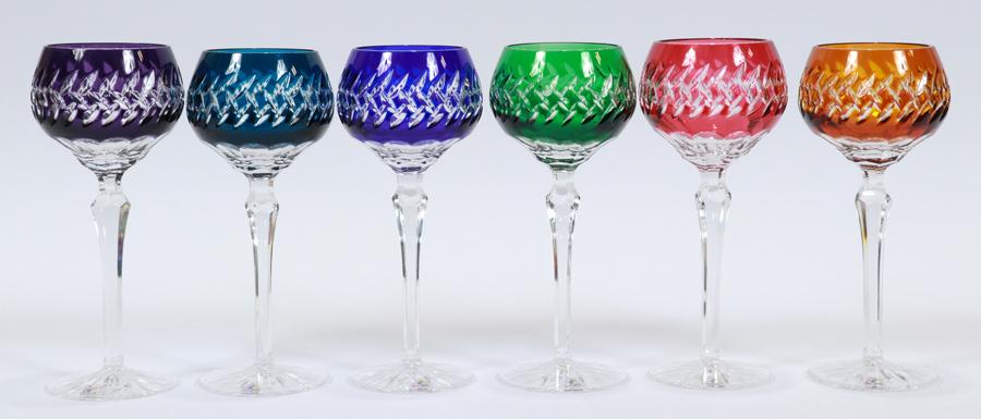 KARL ANTON HAND CUT CRYSTAL RHINE WINES SET OF SIX (1 of 4)