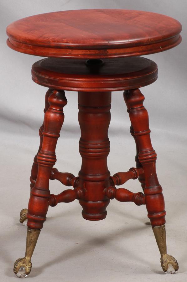 MAHOGANY REVOLVING STOOL C. 1900,  H 19" (1 of 1)