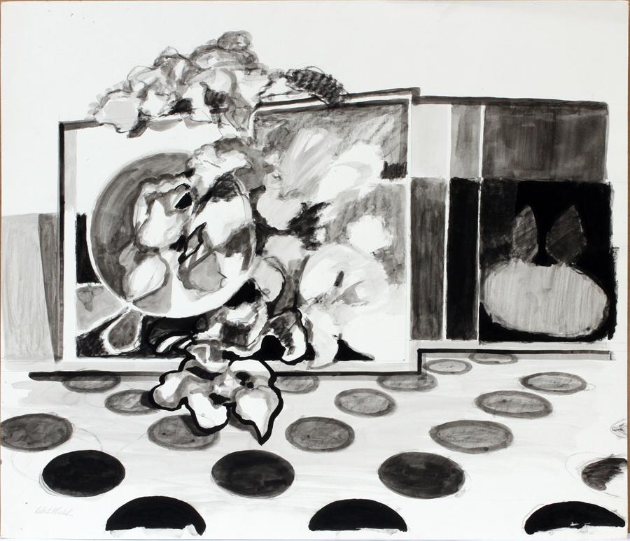 DELBERT MICHEL, PENCIL AND INK WASH (1 of 3)