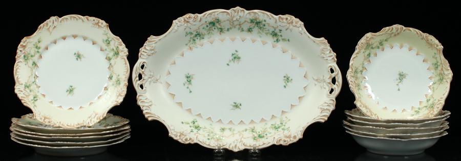 GERMAN PORCELAIN PLATTER, BOWLS, PLATES (1 of 6)
