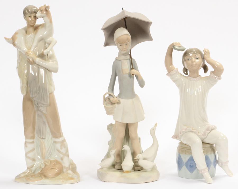LLADRO PORCELAINS, THREE (1 of 5)